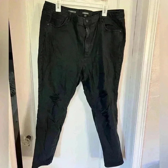 Wild Fable black skinny ripped jeans highest raise size 18w Target pants women‘s - Picture 1 of 10